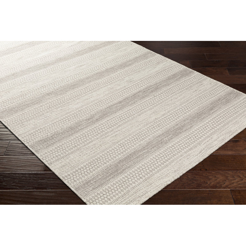 Raeford Striped Handmade Flatweave Wool Taupe/Cream Area Rug Joss & Main